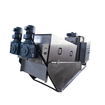 Otomatik SS304 Spiral Çamur Susuzlaştırma Makinesi Yüksek Dehidrasyon Oranı