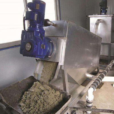 Otomatik SS304 Spiral Çamur Susuzlaştırma Makinesi Yüksek Dehidrasyon Oranı