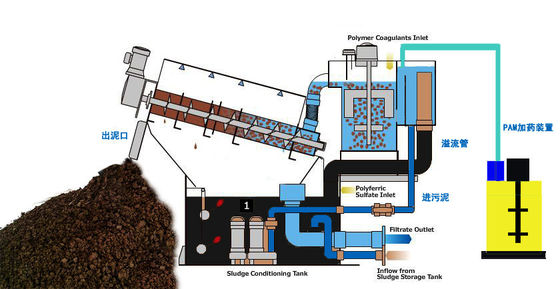 Alaşımlı Çelik Çamur Susuzlaştırma Ünitesi Vidalı Pres