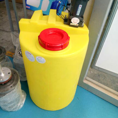 200L PE Düz Tabanlı Plastik Karıştırma Kovası PAM Çözünen Kanalizasyon Arıtma Reaktifi Dozajı
